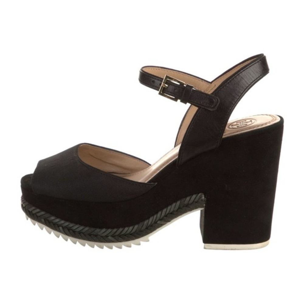 Tory Burch Black Open Toe Platform Sandals with Chunky Heel NWOT